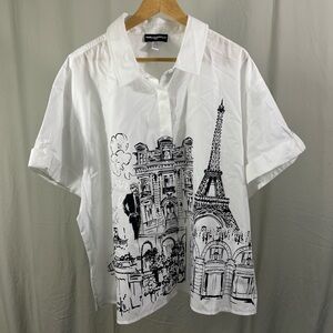 Karl Lagerfeld White Paris Graphic Men's Shirt